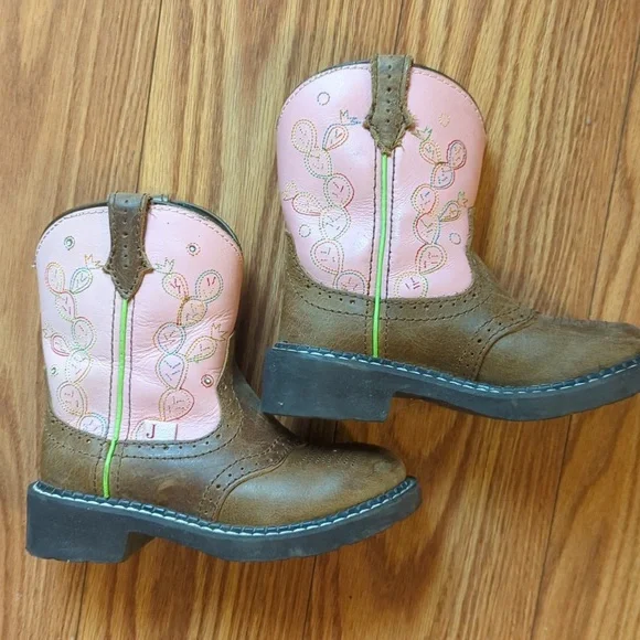 Girl's Cowboy Boots With Cactus Embroidery - Picture 6 of 7